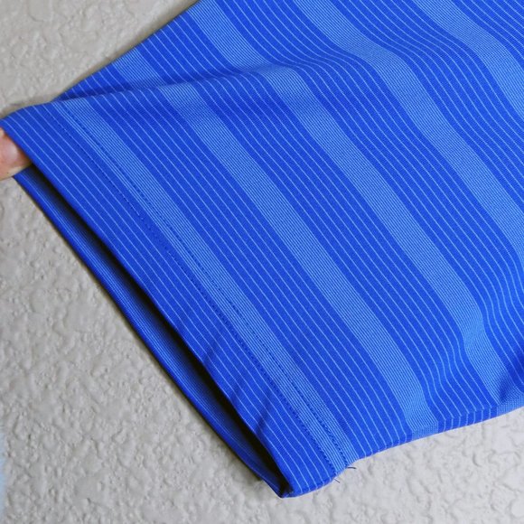 Pebble Beach Blue Stripe Golf Performance Polo Shirt Size Large L - Picture 3 of 7